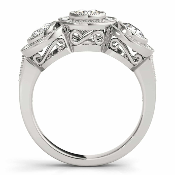 1.90CTW Lab - Grown Diamond 14K White Gold Round Halo Present Past Future Ring - WJD Exclusives