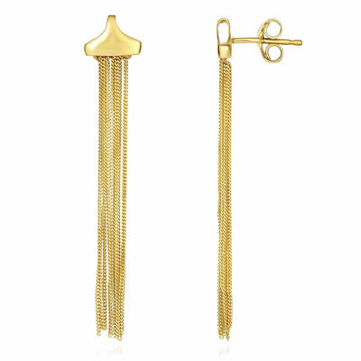 14K Gold Multi Chain Drop Earrings 45mm - WJD Exclusives