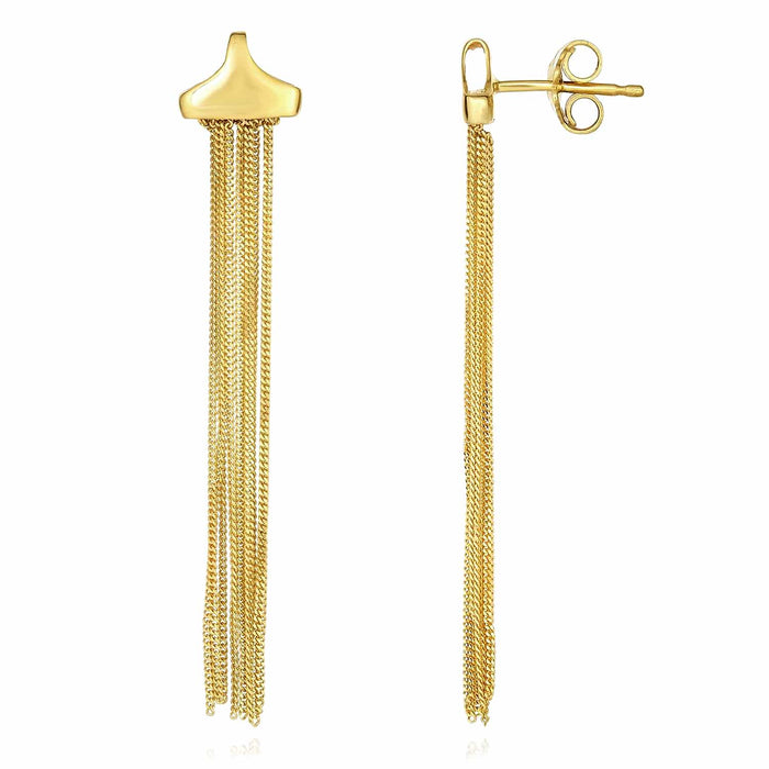 14K Gold Multi Chain Drop Earrings 45mm - WJD Exclusives