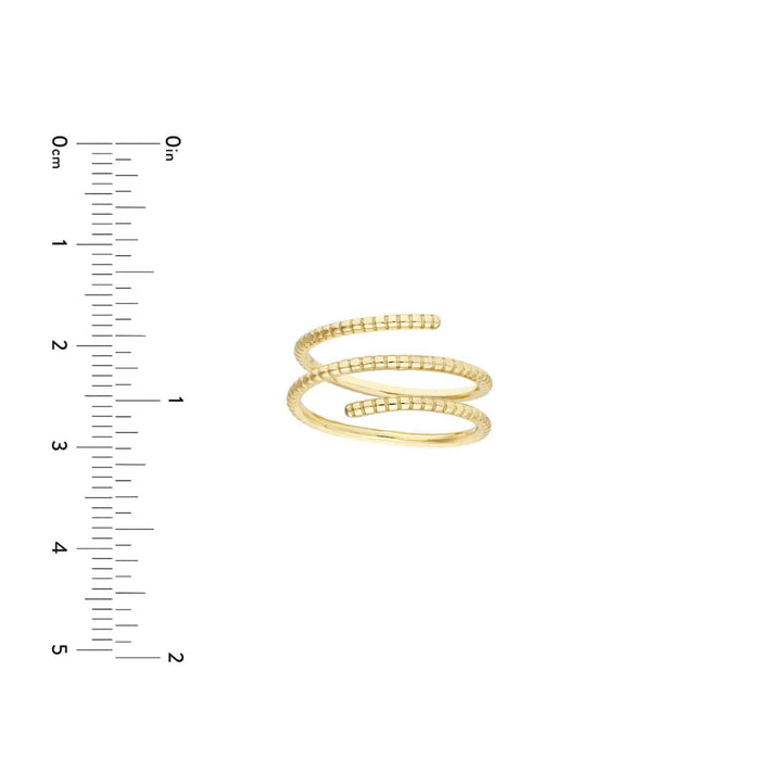 14K Gold Ribbed Texture Wrap Band Ring - WJD Exclusives