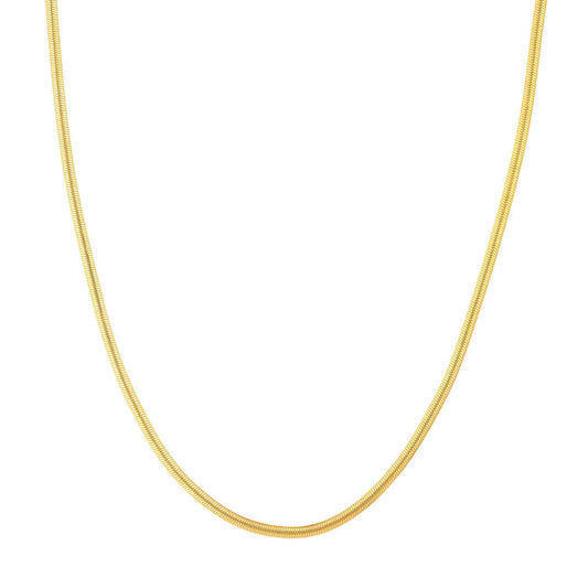 Solid 14K Gold 3.50mm Flat Oval Snake Chain Necklace 18"