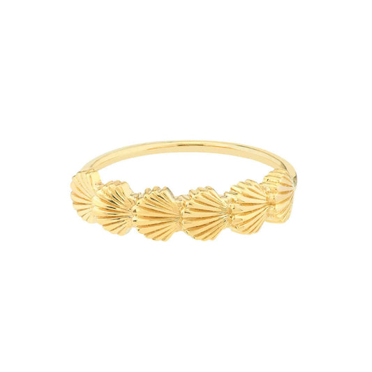 14K Gold Scallop Seashell Ring