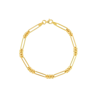 14K Yellow Gold 5mm Rounded Paperclip Bracelet (Hollow) 7.5" - WJD Exclusives