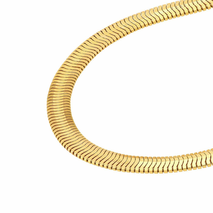 14K Yellow Gold 4.2mm Oval Snake Bracelet (Hollow) 7.5" - WJD Exclusives