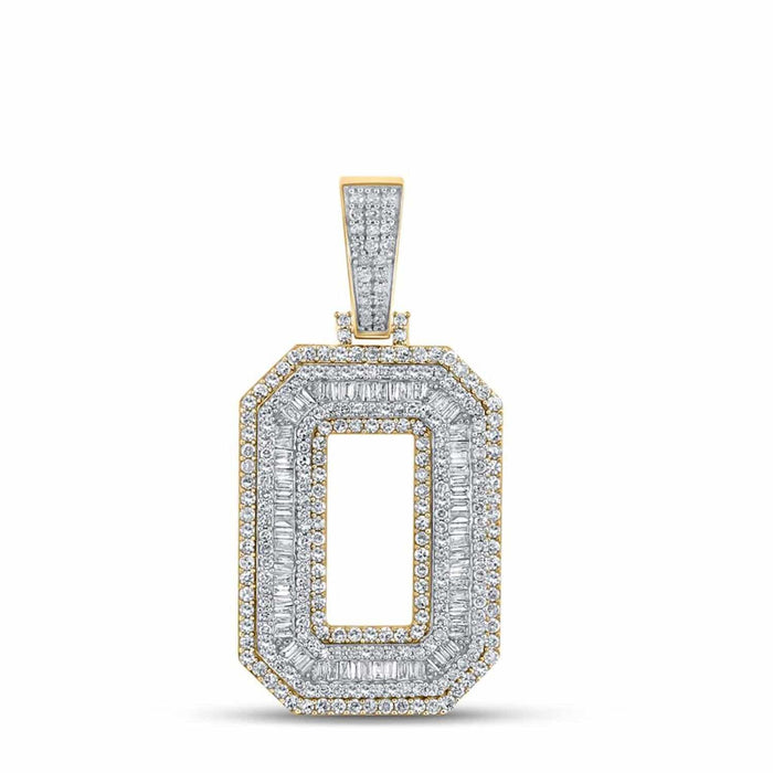 1.40CTW Natural Diamond 10K Gold 2 - Tone Yellow White Initial Letter Pendant 1.8" - WJD Exclusives
