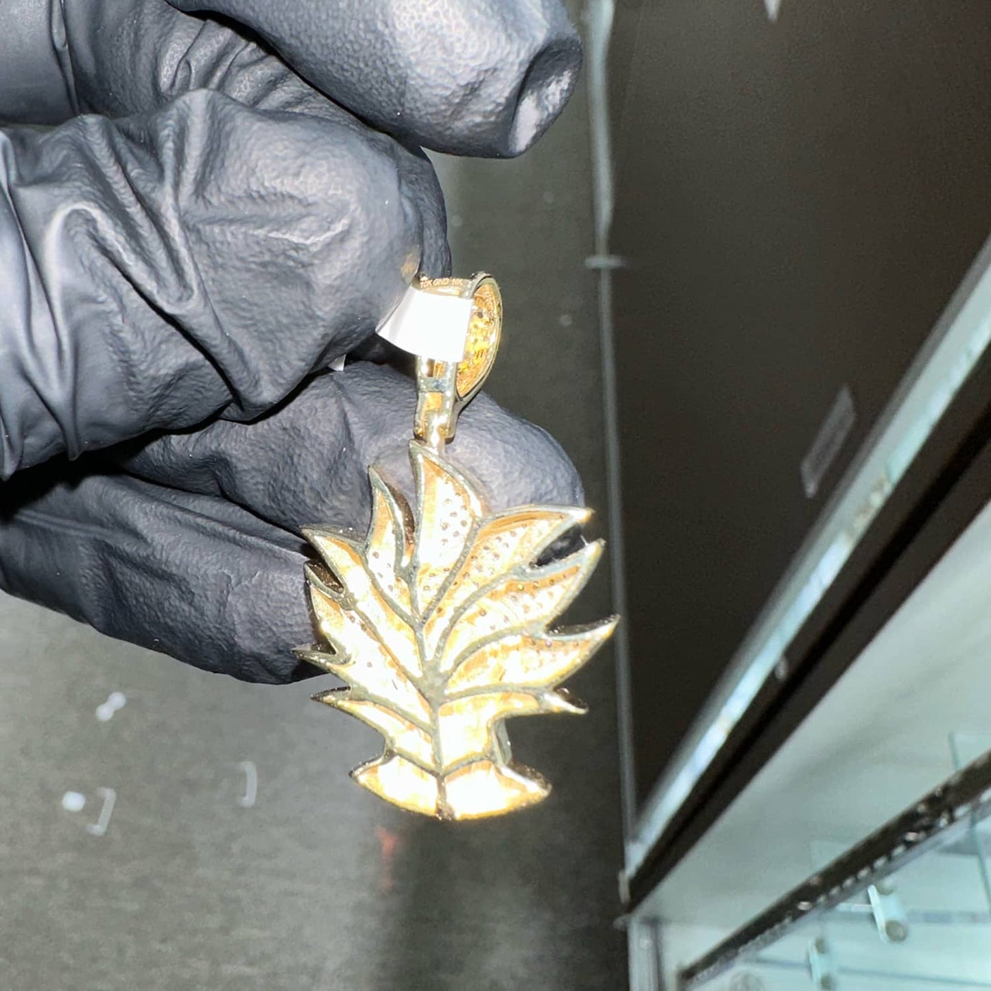 0.50CTW Real Diamond Real 10K Gold Dragon Ball Son Goku Charm Pendant 1.5"