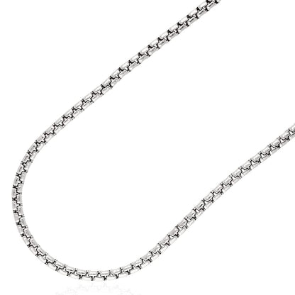 14K Real Gold White 5mm Solid Round Box Chain Necklace 22" 24" 26" 28"