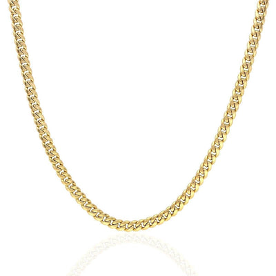 10K Yellow Gold 3.7mm Miami Cuban Chain (Hollow) 18"-26"