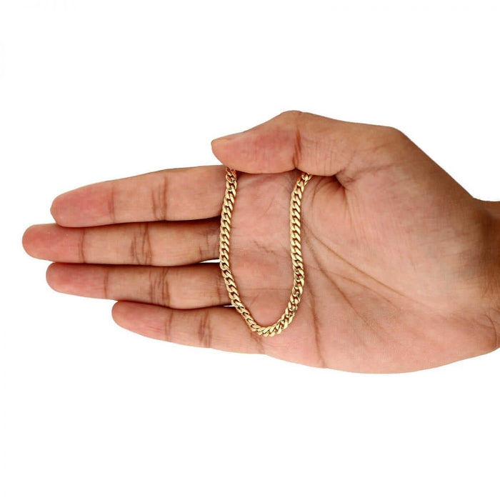 10K Yellow Gold 3.7mm Miami Cuban Chain (Hollow) 18"-26"