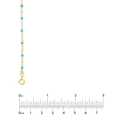 14K Gold Yellow Turquoise Beaded Piatto  Bracelet 6.5"-7.5" Adjustable