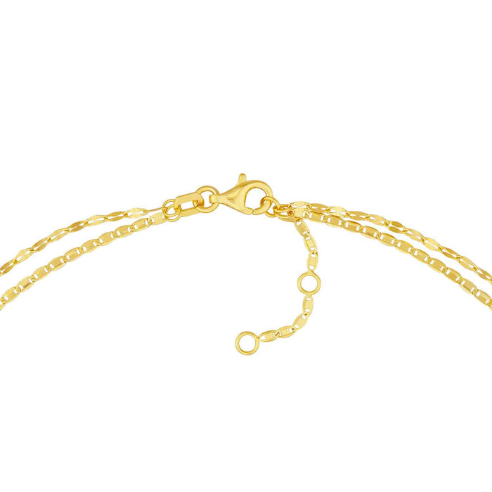 14K Gold Layered Hammered Forzatina Chain (Solid Links) 16" - 18" Adjustable - WJD Exclusives