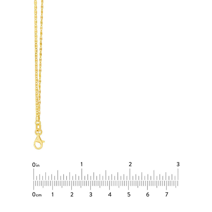 14K Gold Layered Hammered Forzatina Chain (Solid Links) 16" - 18" Adjustable - WJD Exclusives