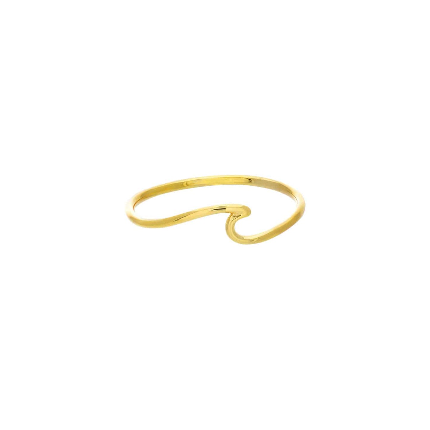 14K Gold Wave Symbol Stackable Ring