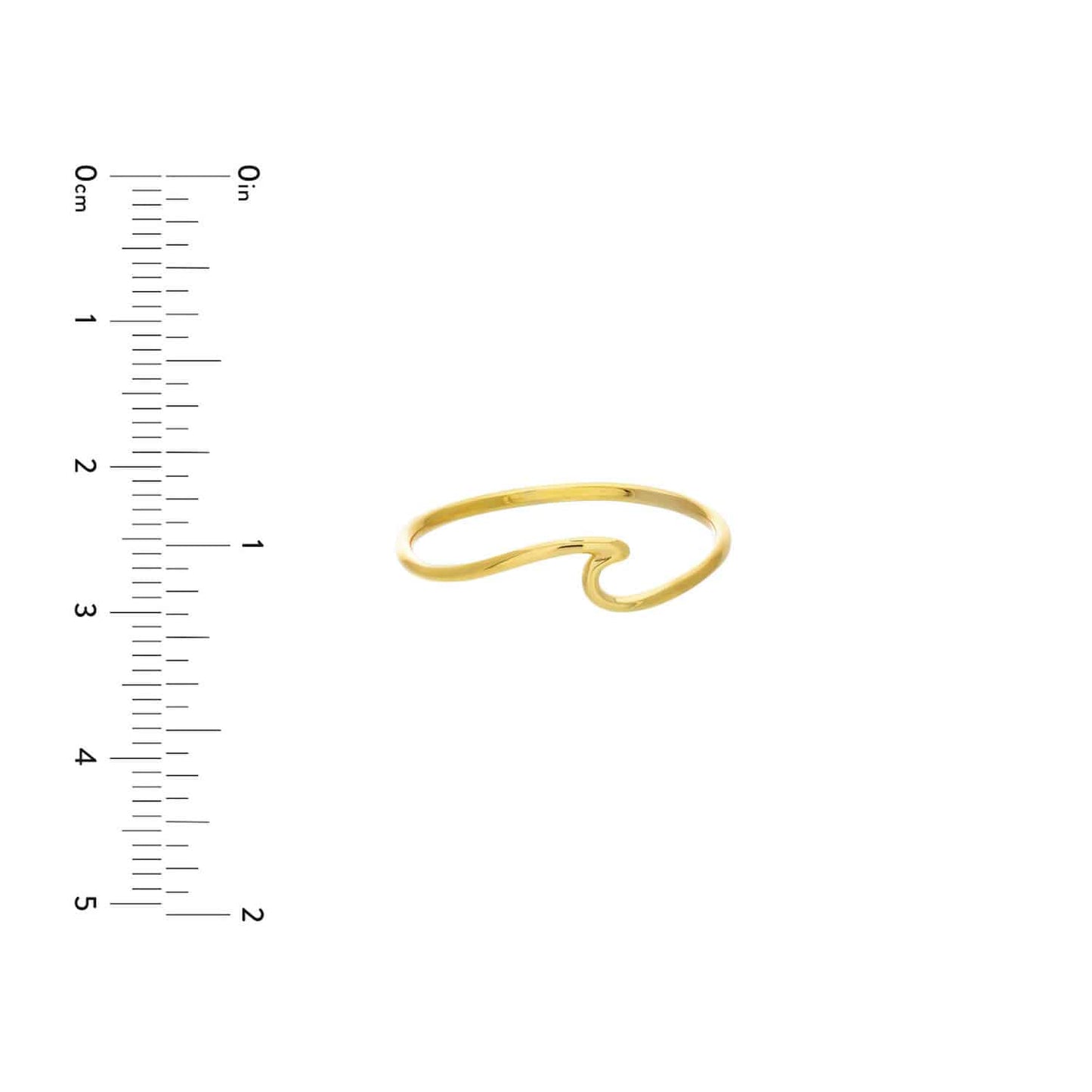 14K Gold Wave Symbol Stackable Ring
