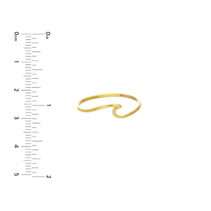 14K Gold Wave Symbol Stackable Ring