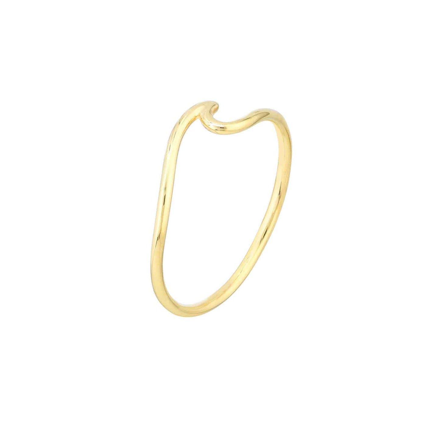 14K Gold Wave Symbol Stackable Ring