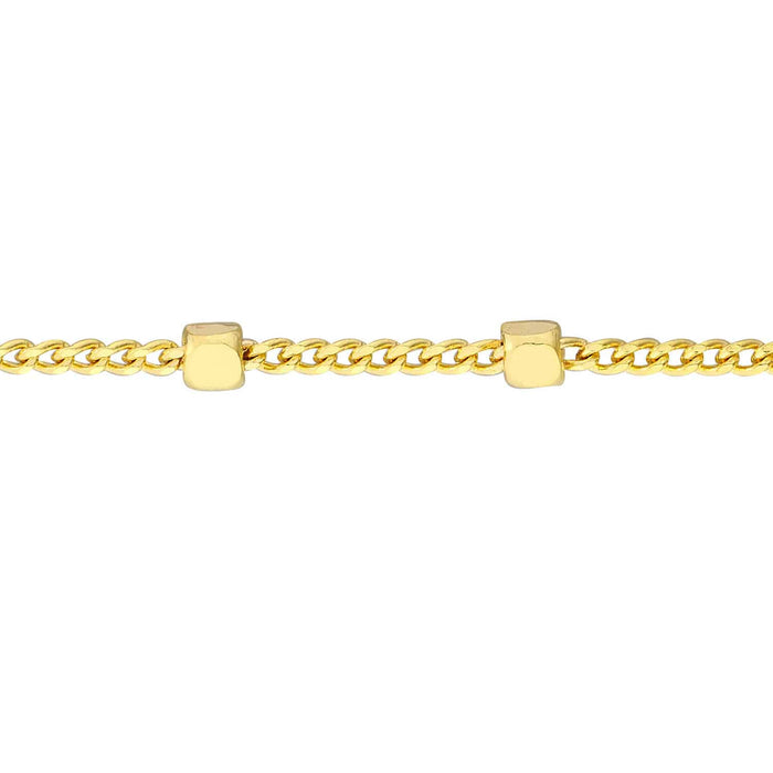 14K Yellow White Gold Saturn Station Choker Necklace (Hollow) 13" - 16" Adjustable - WJD Exclusives
