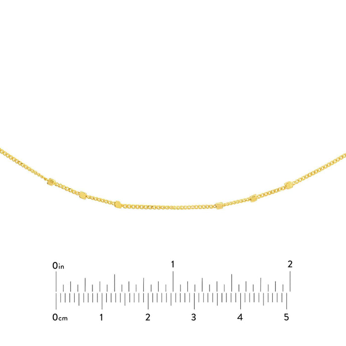 14K Yellow White Gold Saturn Station Choker Necklace (Hollow) 13" - 16" Adjustable - WJD Exclusives