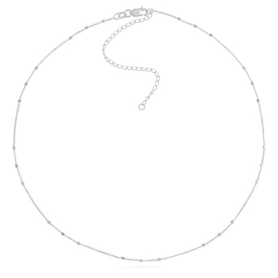 14K Yellow White Gold Saturn Station Choker Necklace (Hollow) 13" - 16" Adjustable - WJD Exclusives