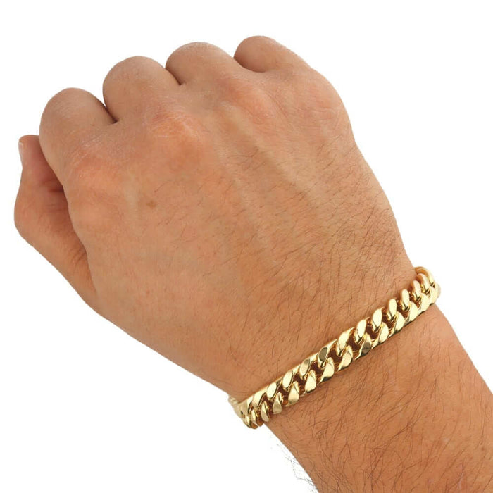 14K Yellow Gold 9.6mm Miami Cuban Bracelet (Hollow) 8.5"