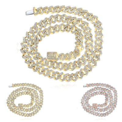 8CTW Natural Diamond 10K Yellow Rose Gold Pave 8mm Miami Cuban Necklace (Solid Links) 18" - WJD Exclusives