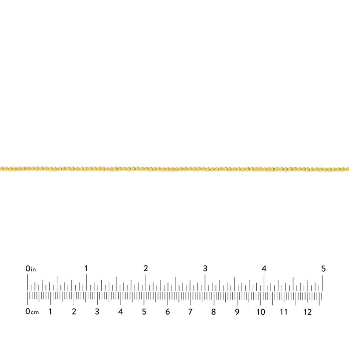 14K Yellow Gold 2mm Diamond - Cut Bead Choker Necklace (Solid Links) 14" - 16" Adjustable - WJD Exclusives