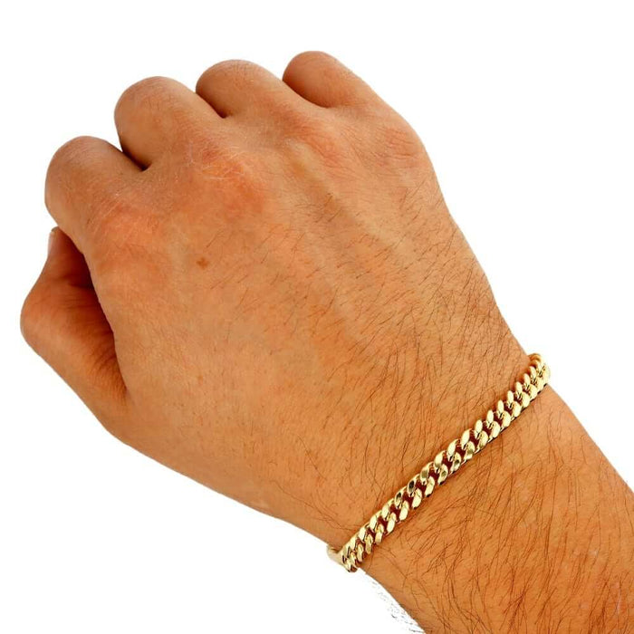 10K Yellow Gold 6mm Miami Cuban Bracelet (Hollow) 8.5"