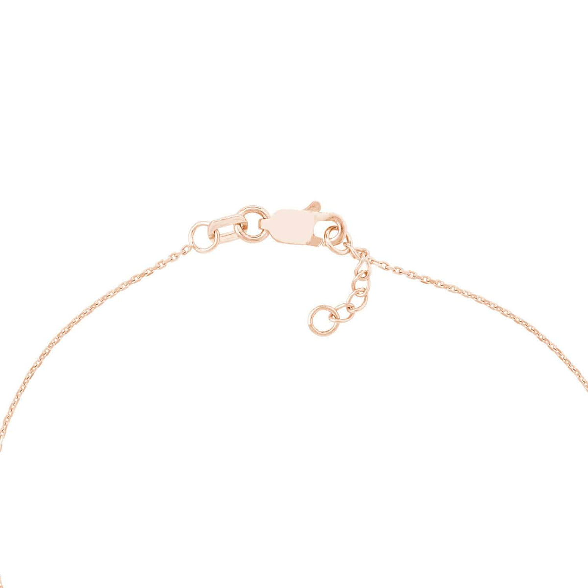 14K Yellow White Rose Gold 0.8mm Cable Open Heart Charm Bracelet (Solid Links) 7.5" - WJD Exclusives