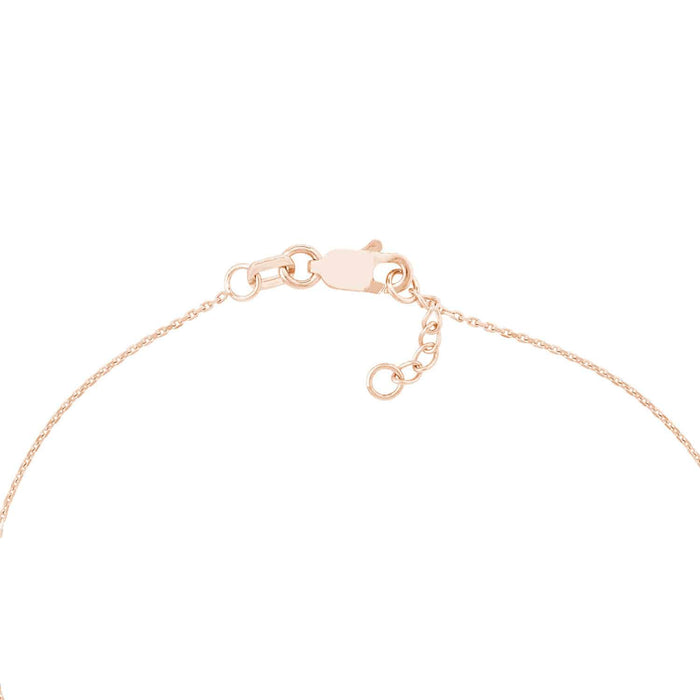 14K Yellow White Rose Gold 0.8mm Cable Open Heart Charm Bracelet (Solid Links) 7.5" - WJD Exclusives