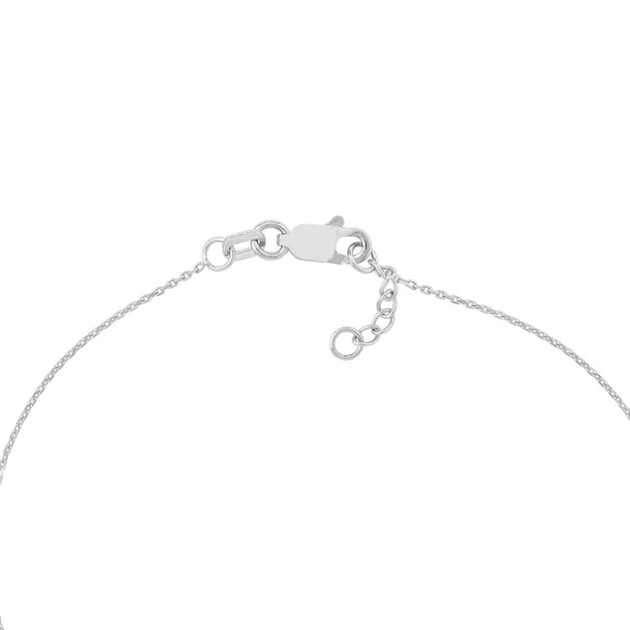 14K Yellow White Rose Gold 0.8mm Cable Open Heart Charm Bracelet (Solid Links) 7.5" - WJD Exclusives