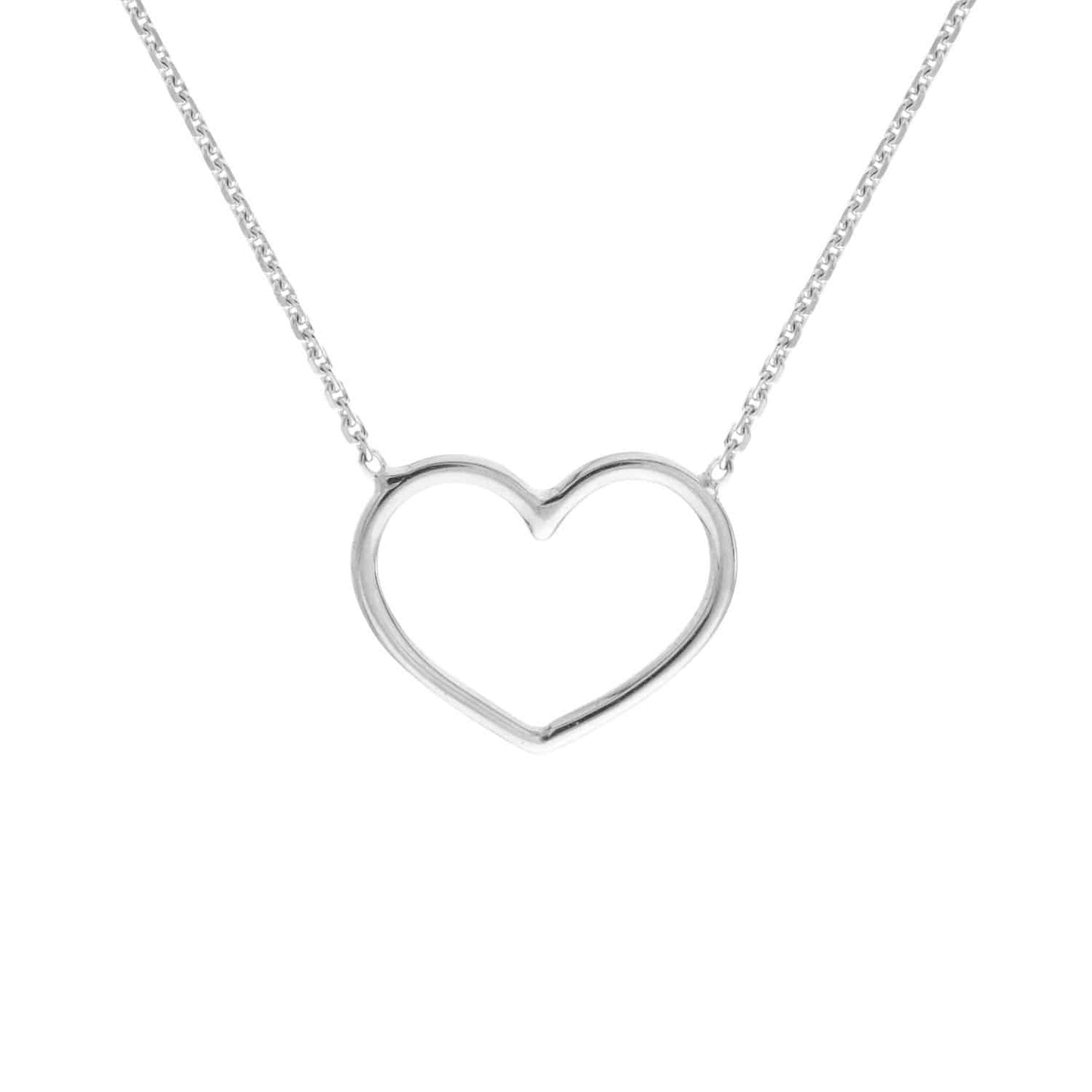14K Gold Yellow White Rose 0.8mm Open Heart Pendant Necklace 16"-18" Adjustable
