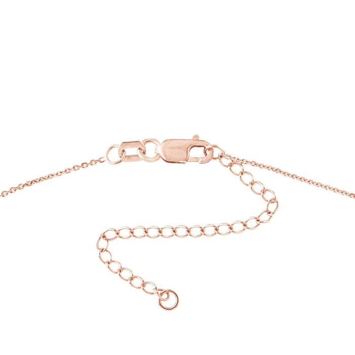 14K Yellow White Rose Gold 0.8mm Open Heart Necklace (Solid Links) 16" - 18" Adjustable - WJD Exclusives