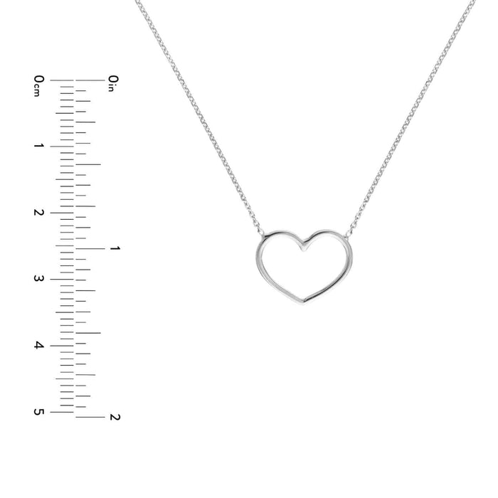 14K Yellow White Rose Gold 0.8mm Open Heart Necklace (Solid Links) 16" - 18" Adjustable - WJD Exclusives