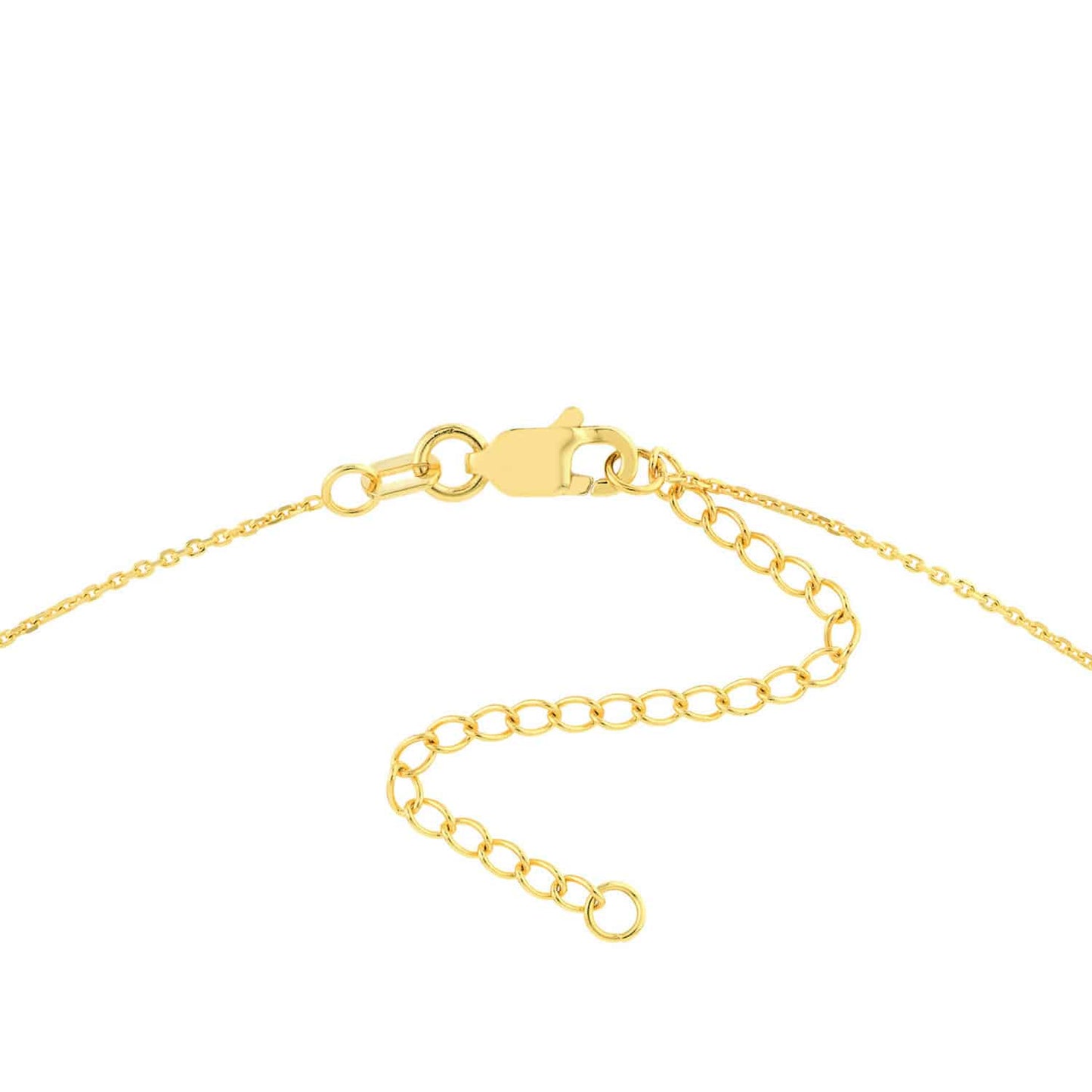 14K Real Gold Mini Ruby Emerald Bezel Bead Station Necklace 16"-18" Adjustable