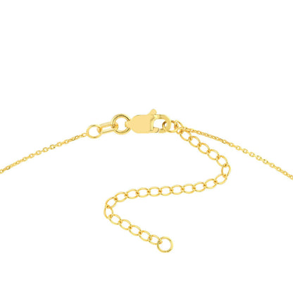 14K Real Gold Mini Ruby Emerald Bezel Bead Station Necklace 16"-18" Adjustable