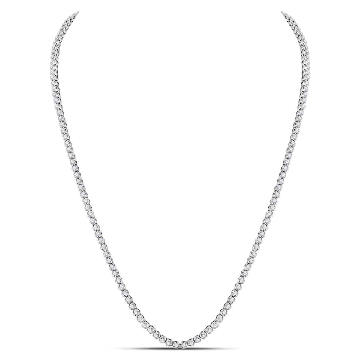 10.5CTW Natural Diamond 10K Yellow White Gold 2.6mm Tennis Necklace 22" - WJD Exclusives