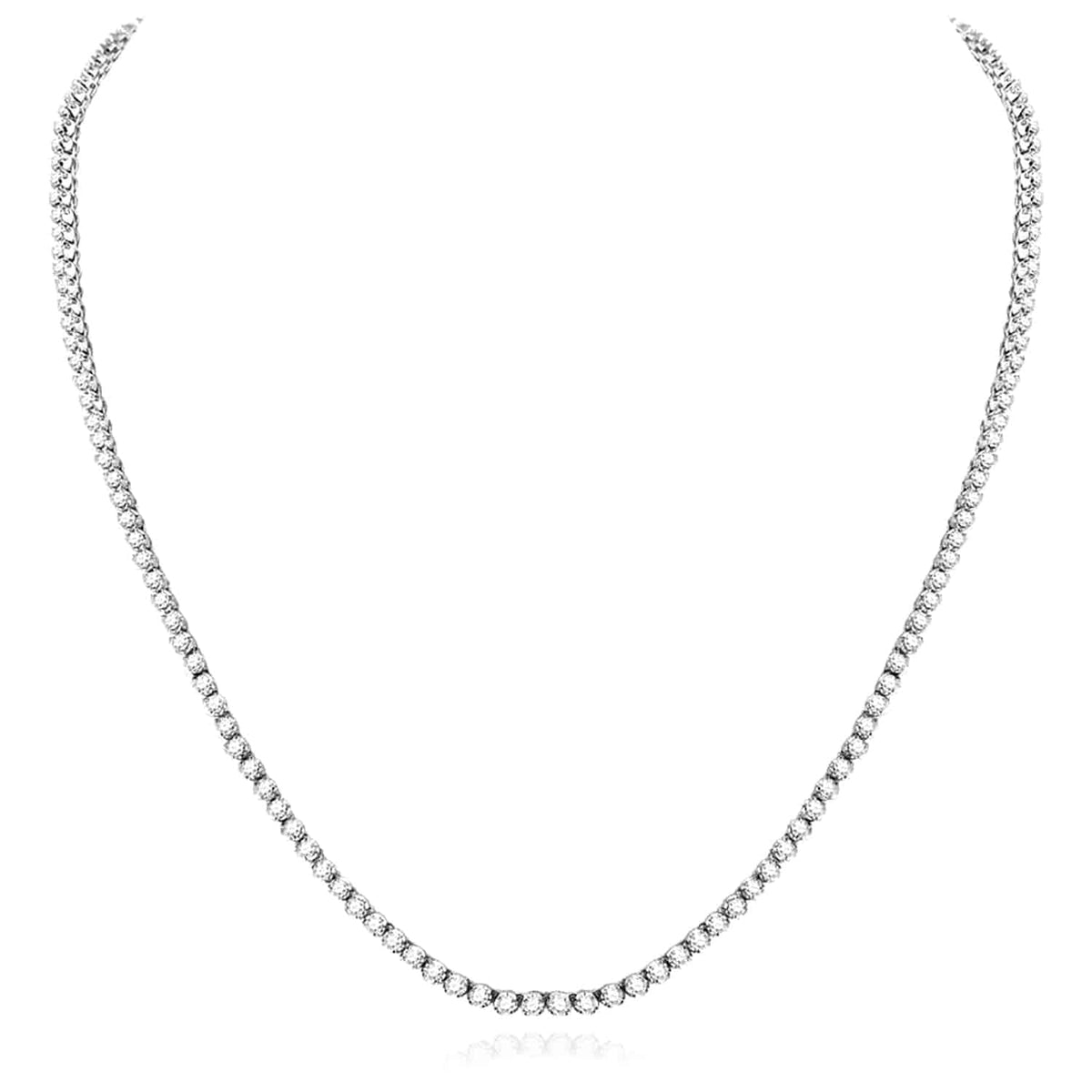 10.5CTW Natural Diamond 10K Yellow White Gold 2.6mm Tennis Necklace 22" - WJD Exclusives