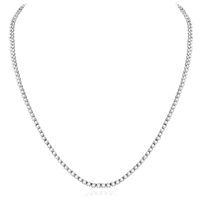 10.5CTW Natural Diamond 10K Yellow White Gold 2.6mm Tennis Necklace 22" - WJD Exclusives