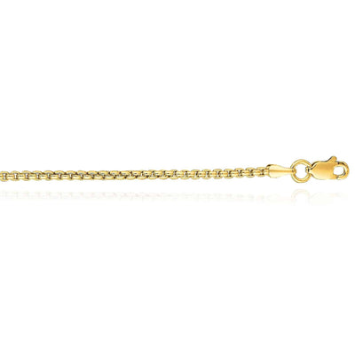 14K Yellow Gold 1.8mm Round Box Chain (Hollow) 16" - 24" - WJD Exclusives