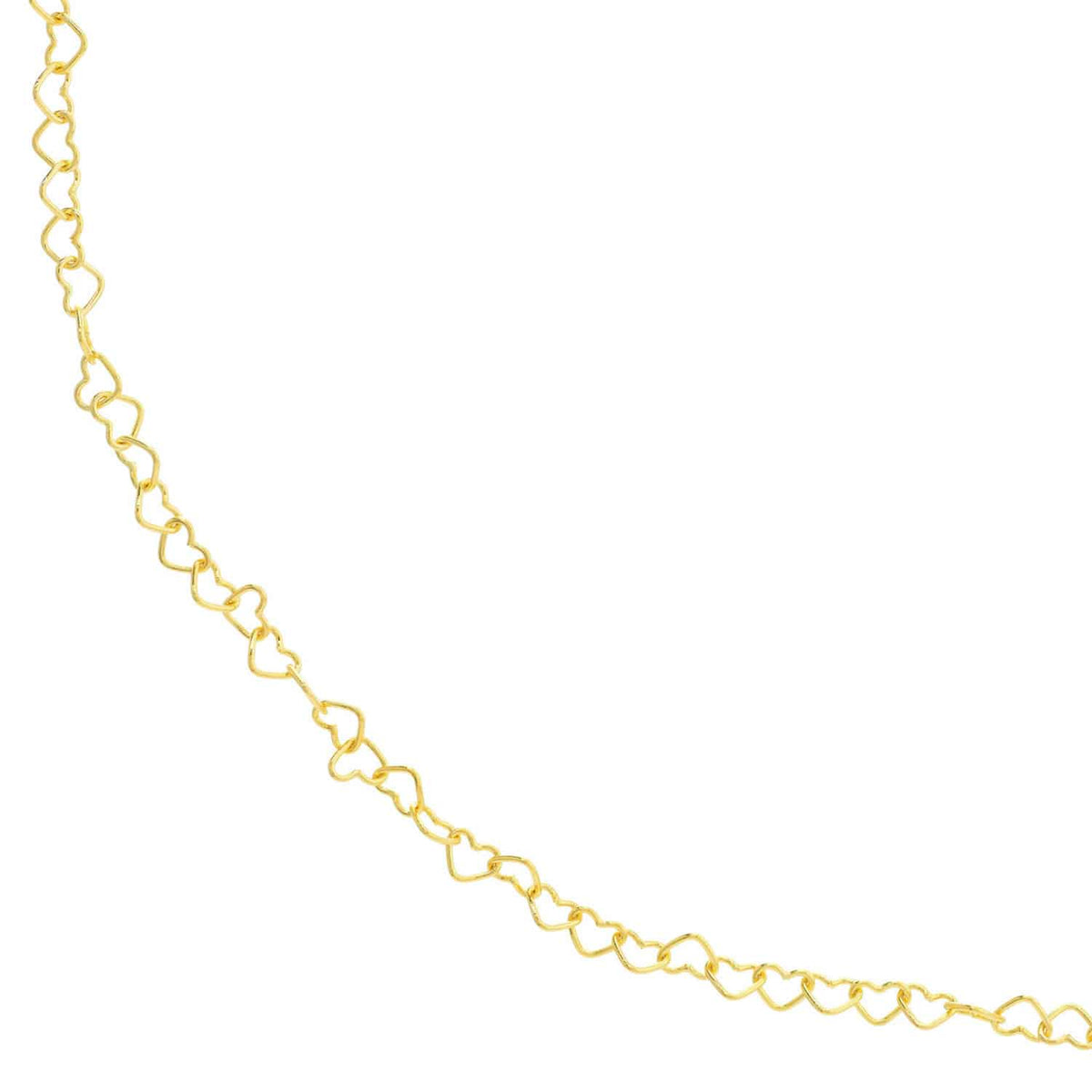14K Yellow Gold 3.5mm Twisted Little Hearts Chain Necklace (Hollow) 18" - WJD Exclusives