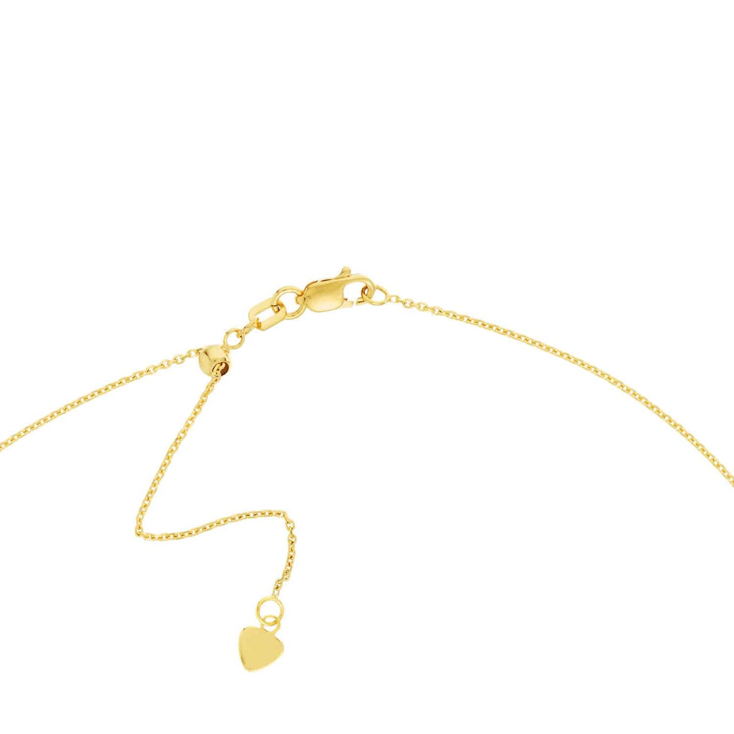 Real Diamond 14K Real Gold Drop Horn Pendant Choker Necklace 14"-16" Adjust