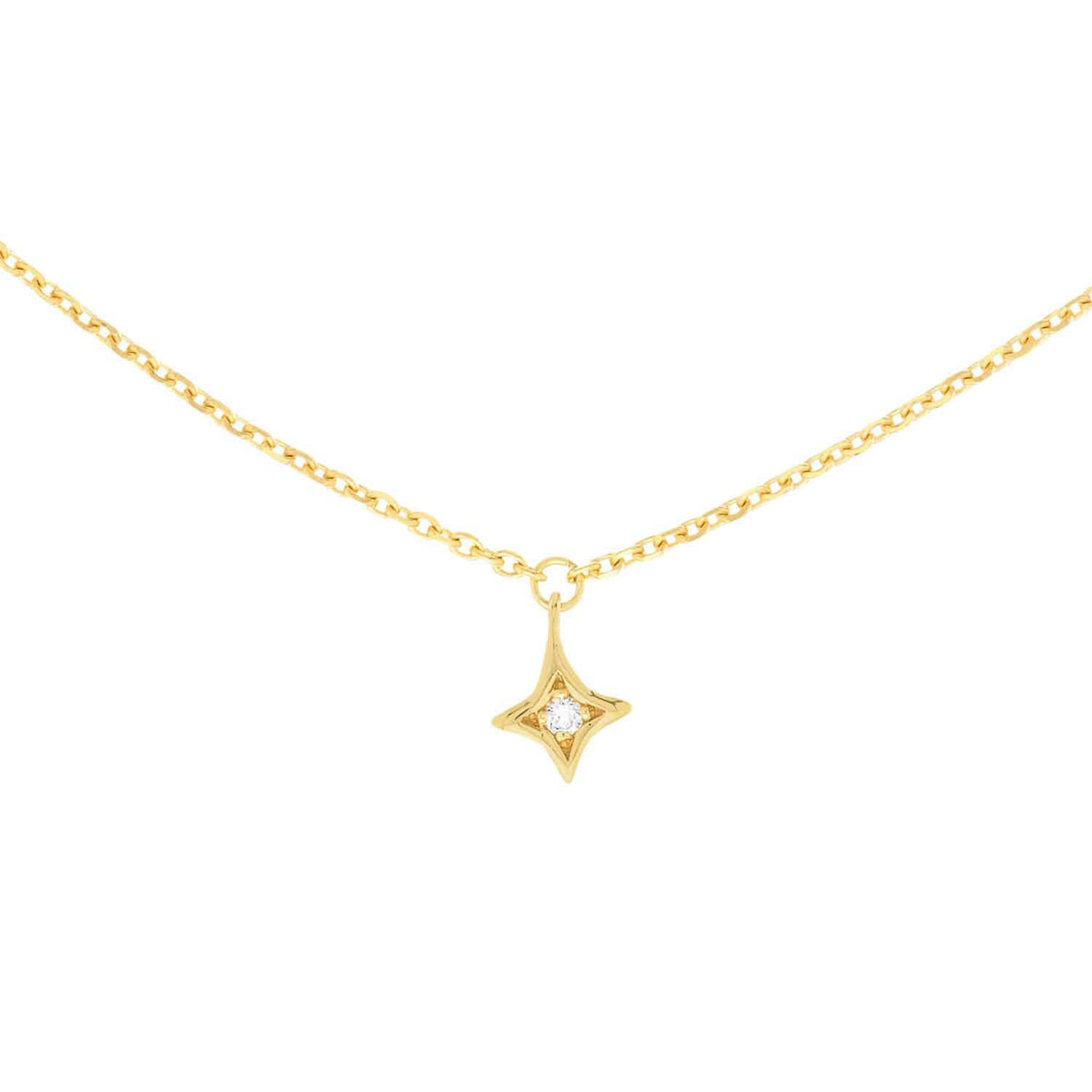 Natural Diamond Dangle 14K Yellow Gold Layered Star Necklace (Hollow) 18" - 22" Adjustable - WJD Exclusives