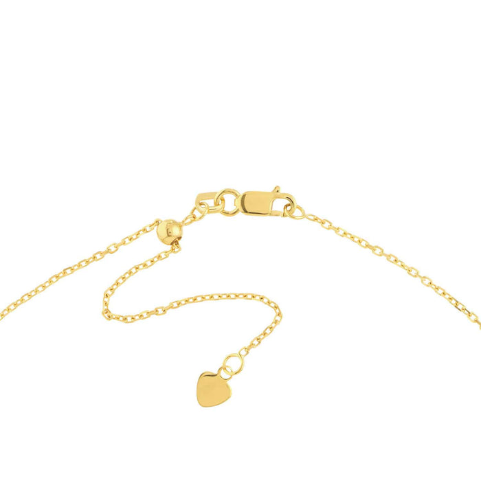 14K Yellow Gold Dangle Icicles Layered Duet Necklace (Hollow) 18" - 22" Adjustable - WJD Exclusives