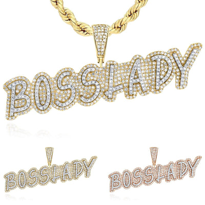 1.50CTW Natural Diamond 10K Gold Yellow Rose BOSS LADY Pendant 0.86" - WJD Exclusives