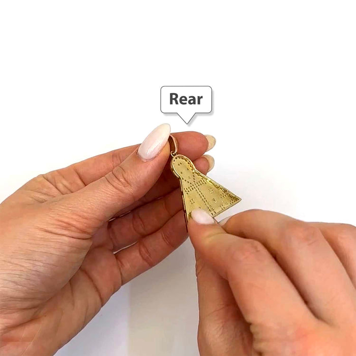 10K Yellow Gold CZ Egyptian Ankh Pyramid Pendant 1.7" - WJD Exclusives