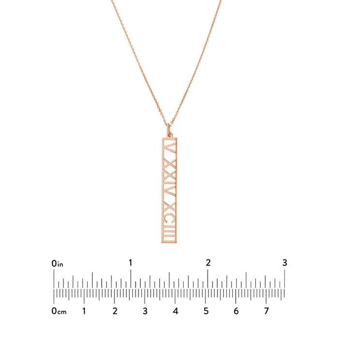 Customizable 14K Yellow White Rose Gold Vertical Nameplate Necklace (Solid Links) 14" - 18" Adjustable - WJD Exclusives