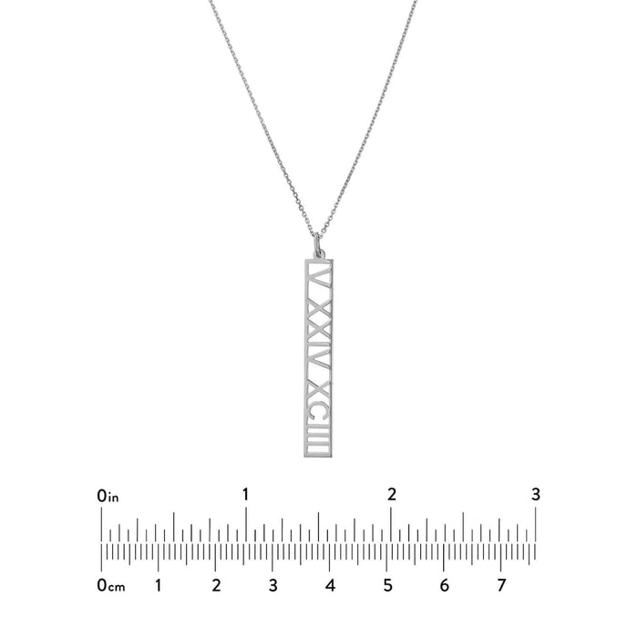 Customizable 14K Yellow White Rose Gold Vertical Nameplate Necklace (Solid Links) 14" - 18" Adjustable - WJD Exclusives