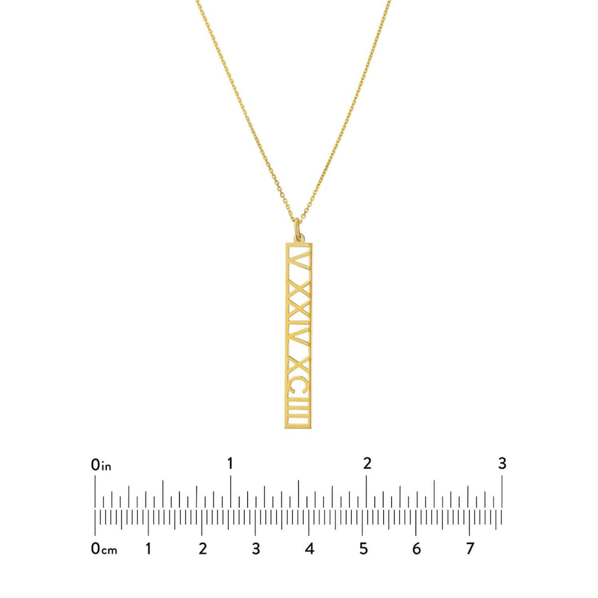 Customizable 14K Yellow White Rose Gold Vertical Nameplate Necklace (Solid Links) 14" - 18" Adjustable - WJD Exclusives