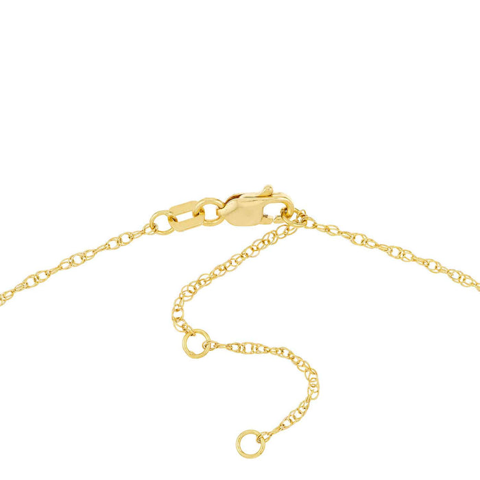 Customizable 14K Yellow Gold Script Monogram Nameplate Necklace (Solid Links) 14" - 18" Adjustable - WJD Exclusives