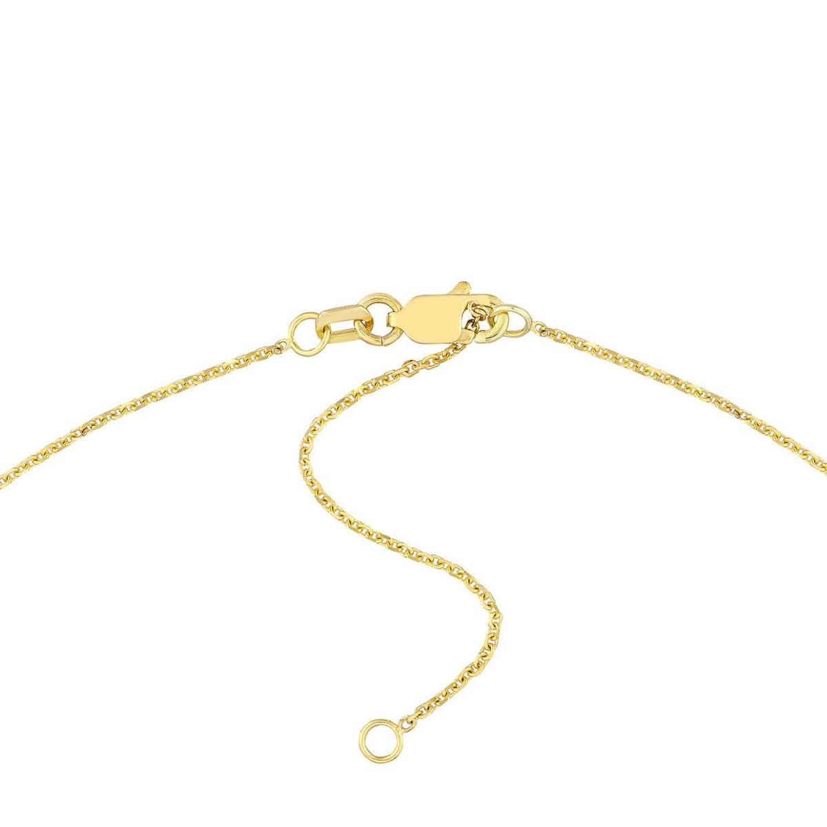 Customizable 14K Yellow White Rose Gold Block Font Nameplate Necklace (Solid Links) 14" - 18" Adjustable - WJD Exclusives